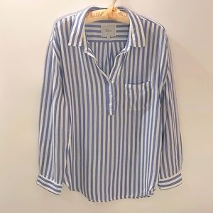 Rails striped popover blouse